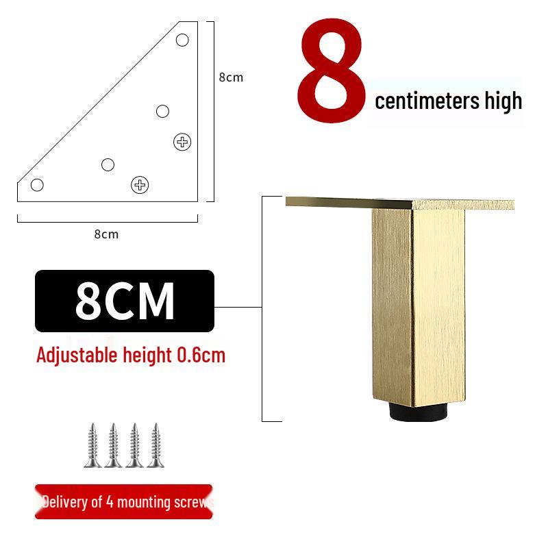 Adjustable Aluminum Alloy Furniture Legs for Cabinets, Sofas, Coffee Tables, TVs, and Beds