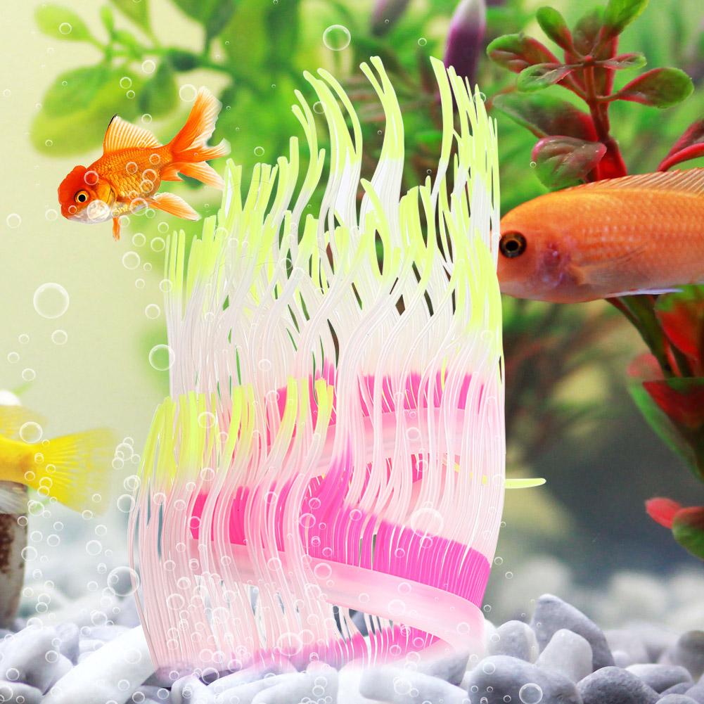 Aquarium Fish Artificial Silicone Coral Sea Anemone Water Plant Landscape Ornament Decoration Accessory