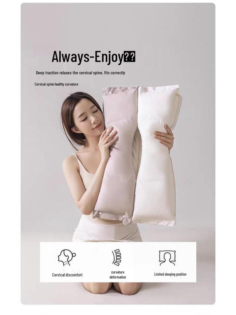 All-Cotton Neck & Ear Protection Pillow for Adults - Soft & Firm Support for Side Sleepers