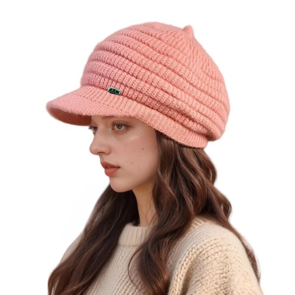 Solid Color Beanie Cap Wool Snow Ski Caps Fashion Newsboy Beret  Winter