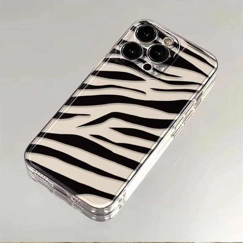 

Fashion Zebra Pattern Phone Case for iPhone 17 16 15 14 13 12 11 15 Plus Pro Max X XR XS Max 16e 17 Air Soft Clear Tpu Cover iPhone 11 Pro