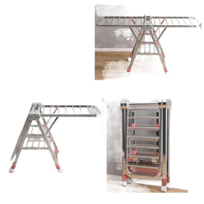 Floor-Standing Folding Towel and Clothes Rack for Hairdressing Salons and Barber Shops