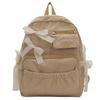 Schoolbag Corduroy High School Student Versatile Backpack Campus Ins Wind Sweet Bow Large Capacity Korean Edition School Bag
