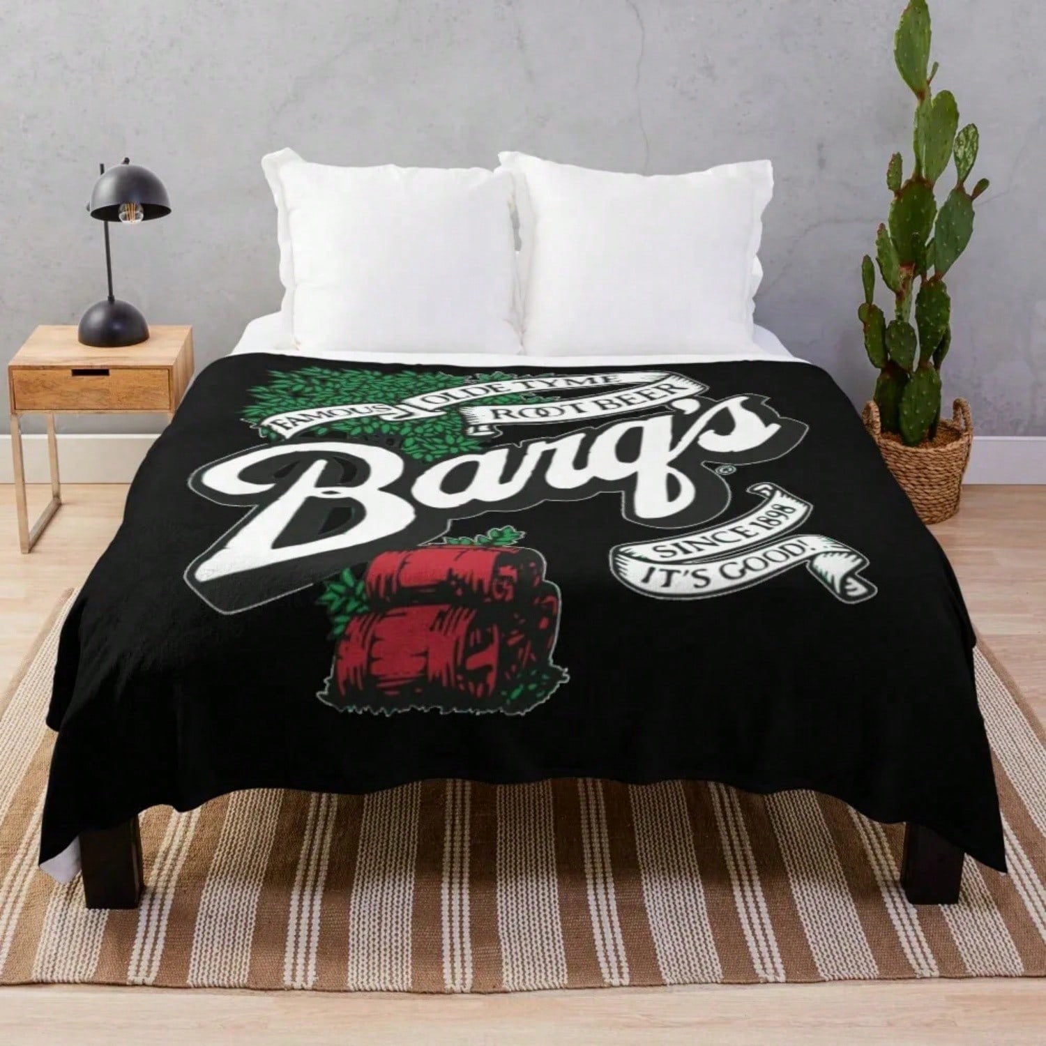 Barq s Root Beer Logo Classic T-Shirt Throw Blanket For Decorative Sofa Christmas Decoration Funny Gift Hair Blankets S разноцветный