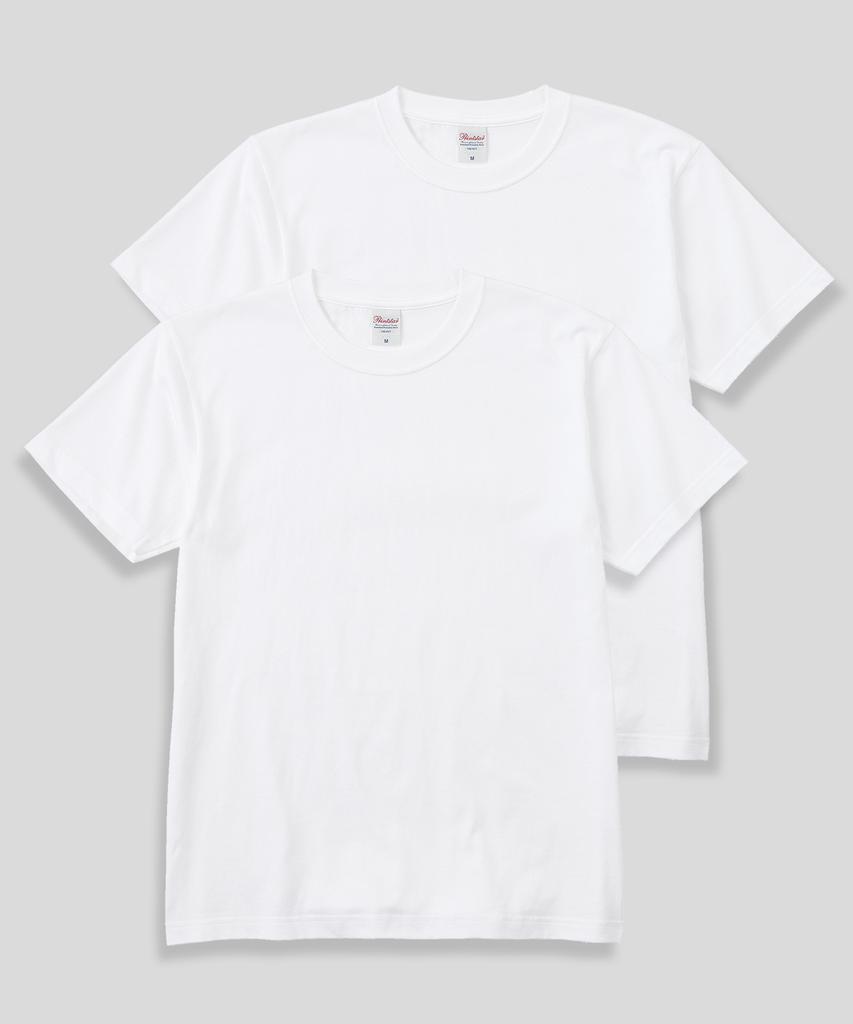 Peulinteuseuta [2Pack] 14-Count 7.4Oz Heavyweight Round Overfit Plain Short Sleeve T-Shirt