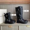 High Quality Women's Shoes Winter New Soft Leather Boots Luxury Zipper Platform Knight Boots for Women Fashion Shoes Botas Mujer