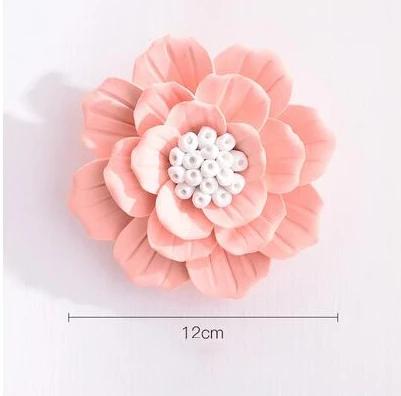 Modern Ceramic Fake Flower Wall Hanging Crafts Decoration Home Livingroom Wall Mural Ornaments Hotel Porch 1D Wall Sticker Art