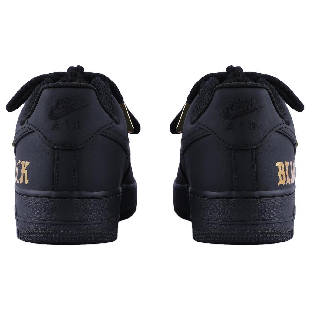 Nike Air Force 1 PU Abrasion Resistant Balance Low top Skateboard Shoes Unisex Black Gold CW2288-001(TEAM55-)