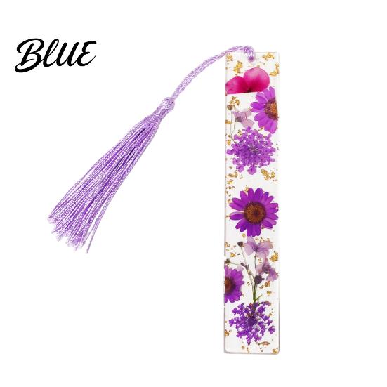 High Quality Bookmarks Dried Flower Resin with Tassels Double-Sided Magnetic Page Markers