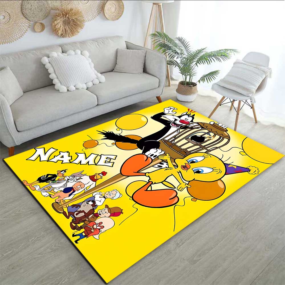 Warner Bros. Funktioniert (25) Personalisieren Sie Ihren Namens-Teppich, Ihr Bürostuhl-Kissen, Ihr Geschenk für Schlafzimmer und Wohnzimmer zu Hause.