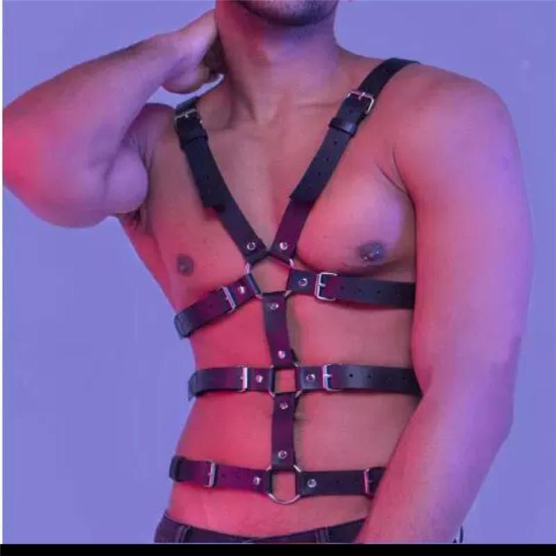 Sexy Adjustable Men Sexy Lingerie Leather Sexual Harness Men Rave Gay Clothing Fetish Full Body Harness Belt Strap For Sex