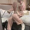 Pajamas Women Autumn Winter Homewear Plus Thicken  Coral Velvet Warm Household Clothing Suit V-neck Loungewear