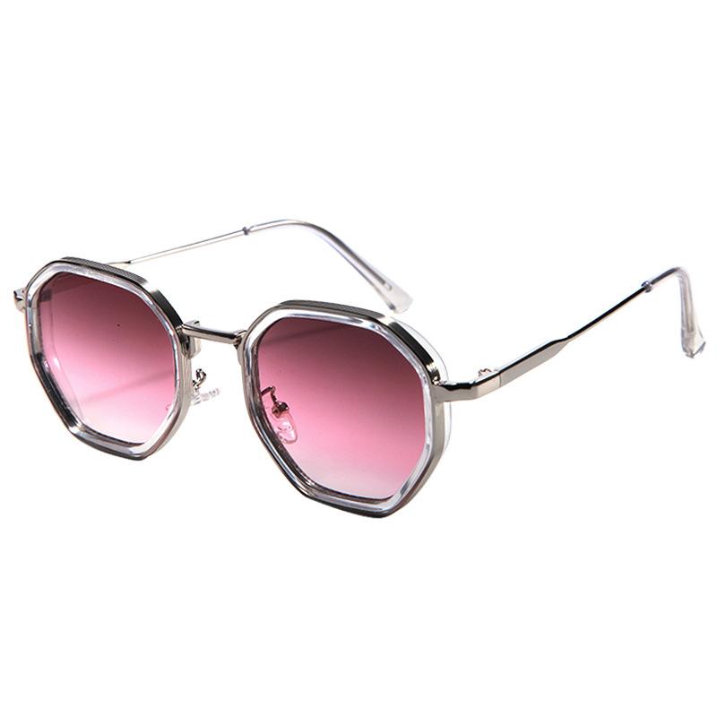 New Steampunk Sunglasses Men's Metal Polygon Large Frame Trendy Sunglasses Men's M5242