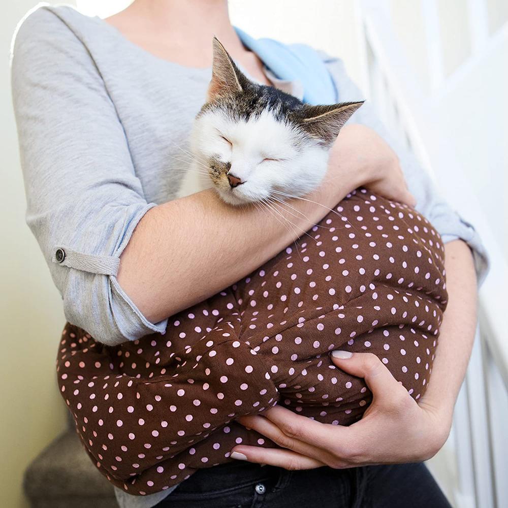 Dog Carrier Sling Adjustable Pet Crossbody Carrier Reversible Puppy Carrier Travel Safety Shoulder