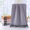 Bamboo Fiber Face Towel Solid Stripe Hand Towels Home Bathroom Hotel for Adults Kids 33x75cm Toalla Facial Visage Serviette