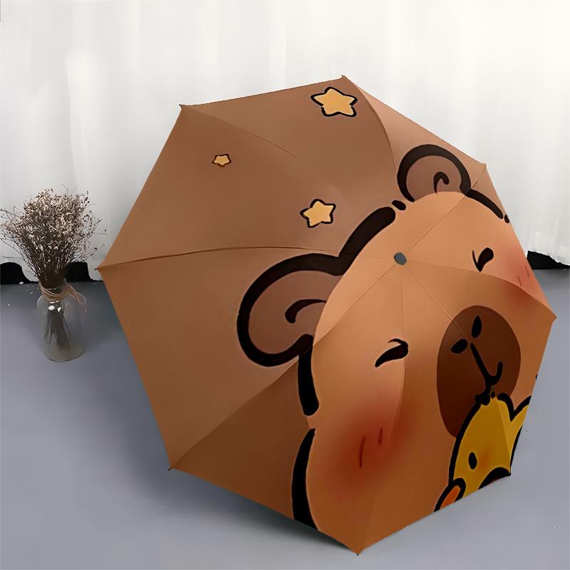 Reisparaplu met Capybara Thema - 8 baleinen, Automatische Open- en Sluiting, Draagbaar Opvouwbaar Ontwerp, Compacte en Stijlvolle Paraplu Geschikt voor Buiten