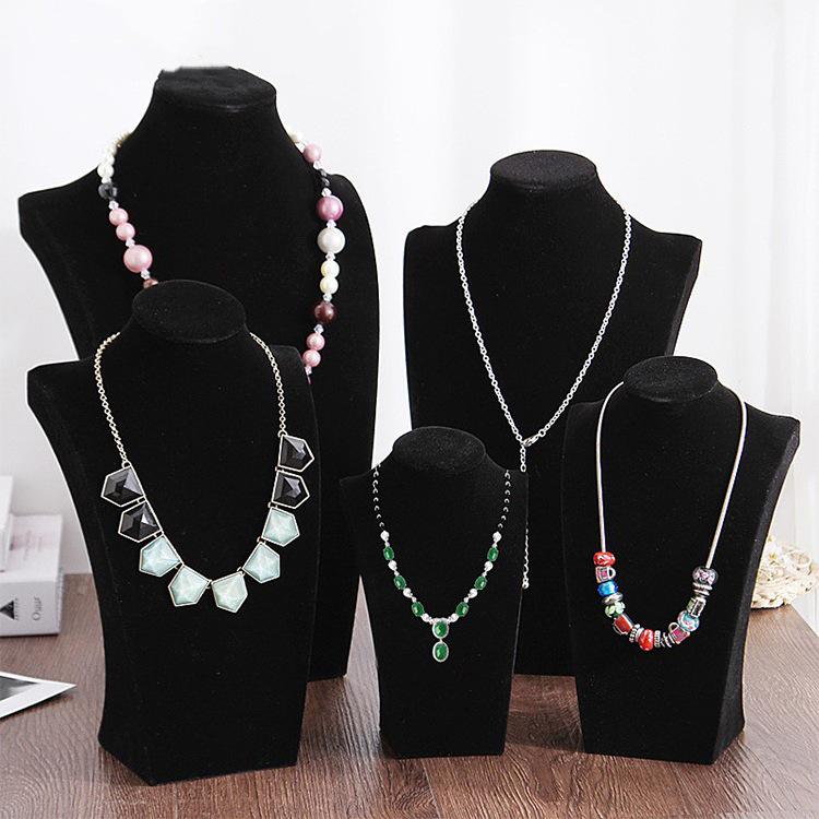 Flocked Portrait Jewelry Necklace Display Stand Model Ornaments
