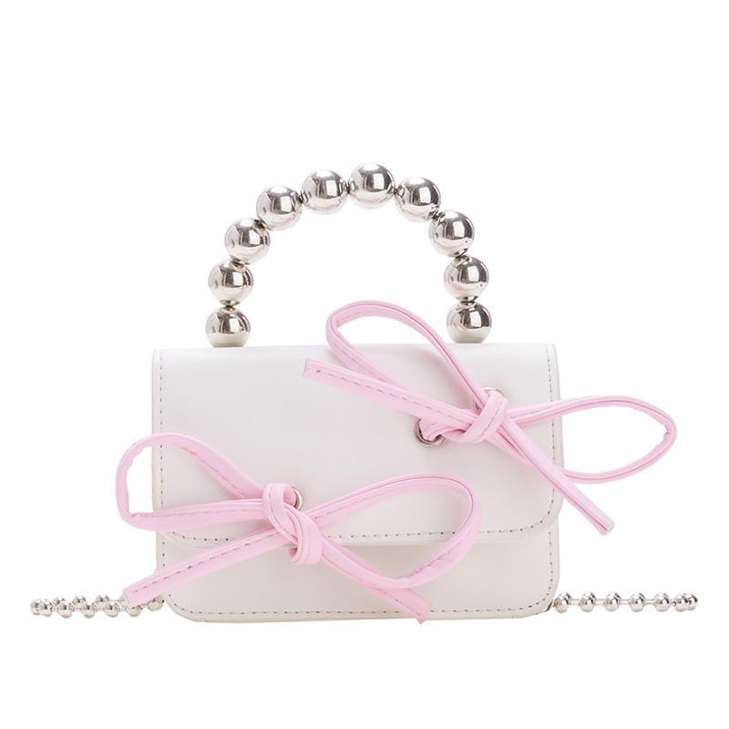 Stylish Gender Neutral Mini Shoulder Bag For Children With Cute Bow And Beaded Accents