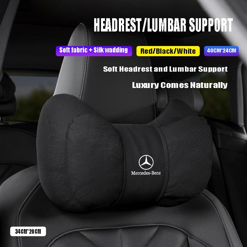 Car Soft Fabric Headrest Lumbar Support Decoration Auto Valve Cap For Mercedes Benz W205 C300 W203 W206 W108 W124 W126 W140 W168 Ll1