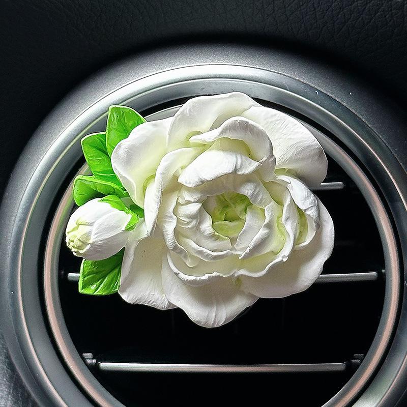Jasmine Car Air Freshener & Vent Decoration - Stone Fragrance Flower Ornament for Women