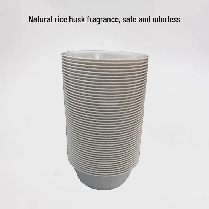 Eco-Friendly 360ml White Rice Husk Disposable Bowl - Decomposable & Wash-Free Tableware