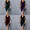 Wish Elegant Velvet Dress With Sequins And Asymmetric Skirt For Party And Stage Performances