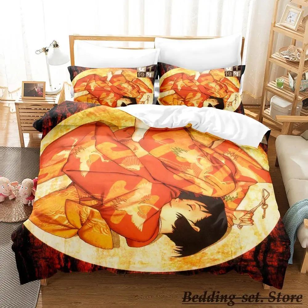 New konsatoshi Bedding Set Single Twin Full Queen King Size Bed Set Aldult Kid Bedroom Duvetcover Sets Anime Bed Kawaii