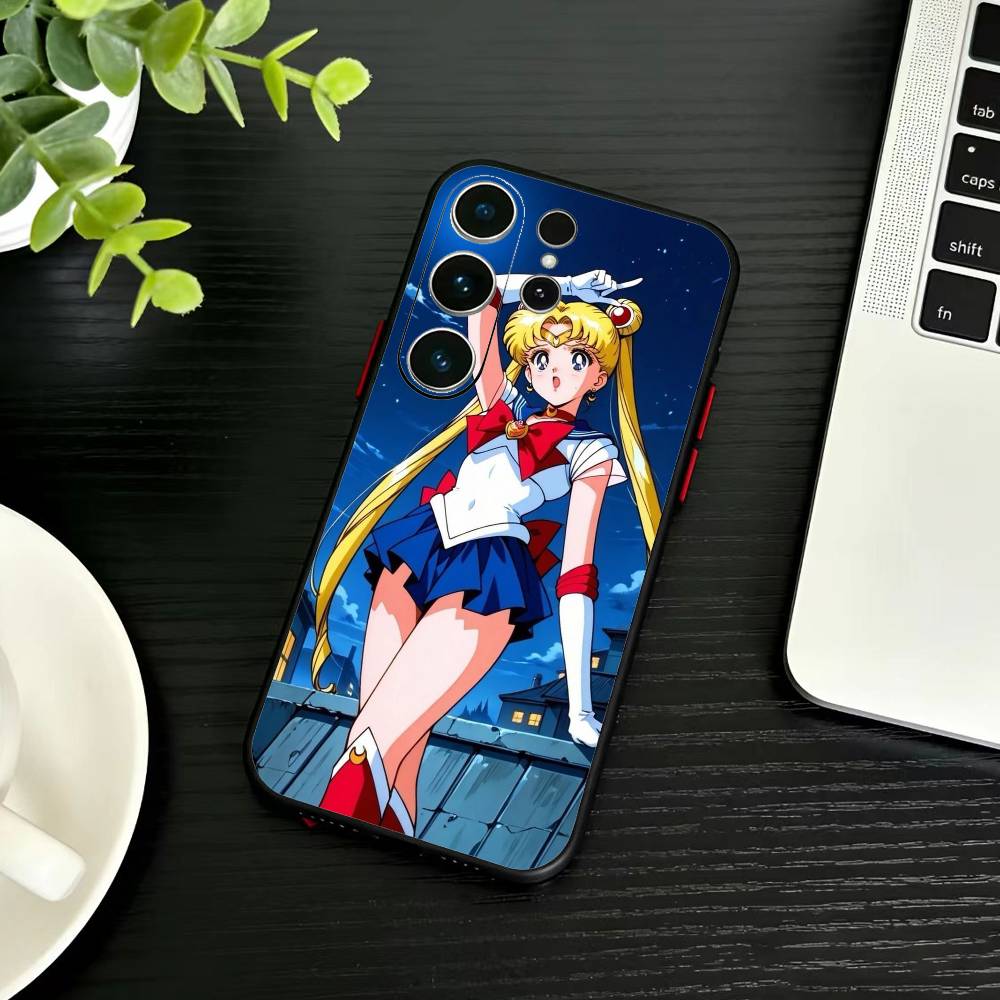 Cartoon S-Sailor M-Moons Phone Case For Samsung S26,S25,S24,S23,S22,S21,S20,Plus,Fe,Lite,Others Black Cover