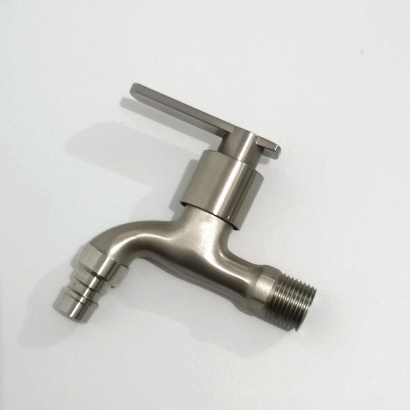 G1/2'' Washing Machine Faucet Tub Tap 304 Stainless Steel Kitchen Faucet Brushed Bathroom Water Faucet Wall Mount Outdoor Garden Faucet