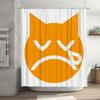 Angry Cat Face Shower Curtain: Waterproof Fabric with Eye Poking Design for Bathroom Decor