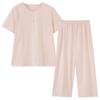 Pajamas Women's Summer Thin Modal Short-sleeved Cropped Pants Casual Fashion Can Be Worn Outside Large Size Loungewear Suit