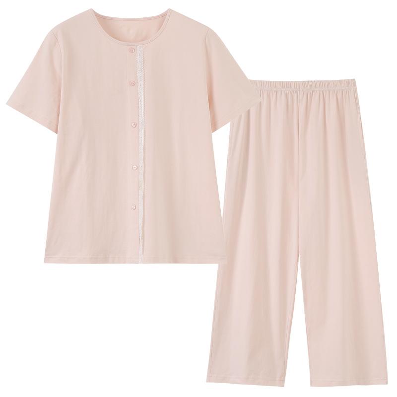 Pajamas Women's Summer Thin Modal Short-sleeved Cropped Pants Casual Fashion Can Be Worn Outside Large Size Loungewear Suit