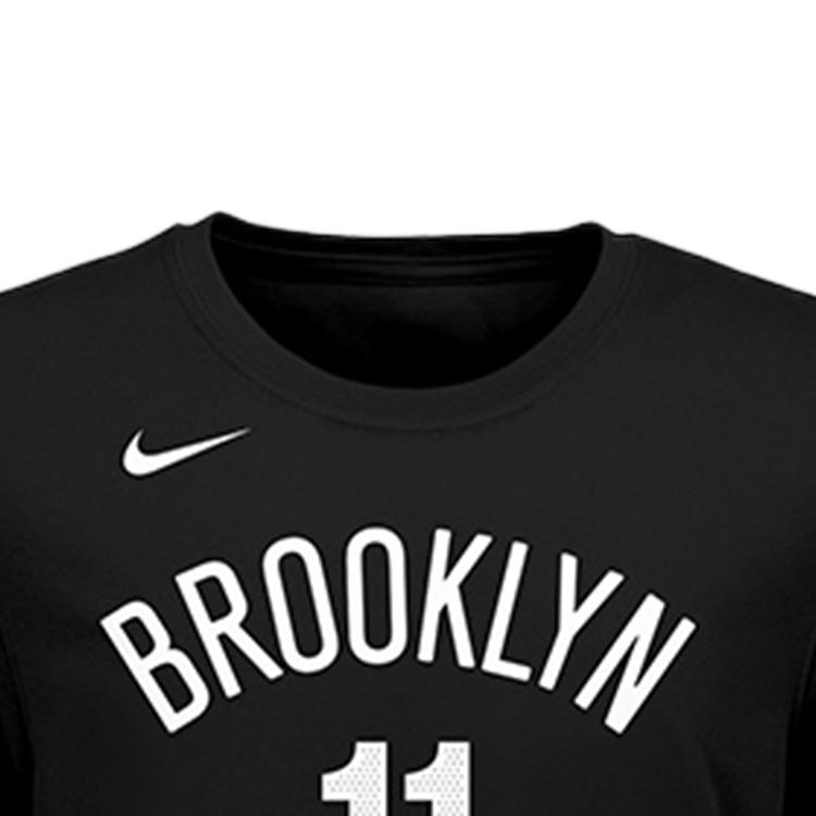 Nike NBA Youth Letter Logo Breathable Sports Short Sleeve T-Shirt Brooklyn Nets Kyrie 11 Kids Tops Black 3Z2B711F1-NYNKI