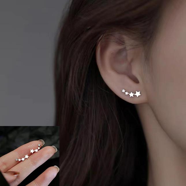 VENTFILLE 925 Sterling Copper Star Earring for Women Girl Personal Originality Trend Hip Hop Neutral Zircon Gift Dropshipping