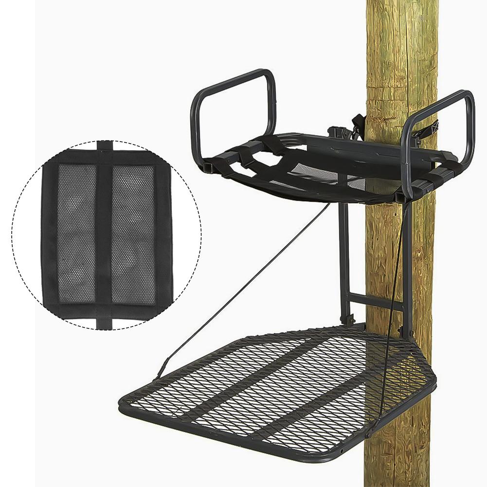 Universal Tree Stand Replacement Seat Adjustable Outdoor Hunting Climbing Seat Lookout Observation Chair Strap Mesh Pad
