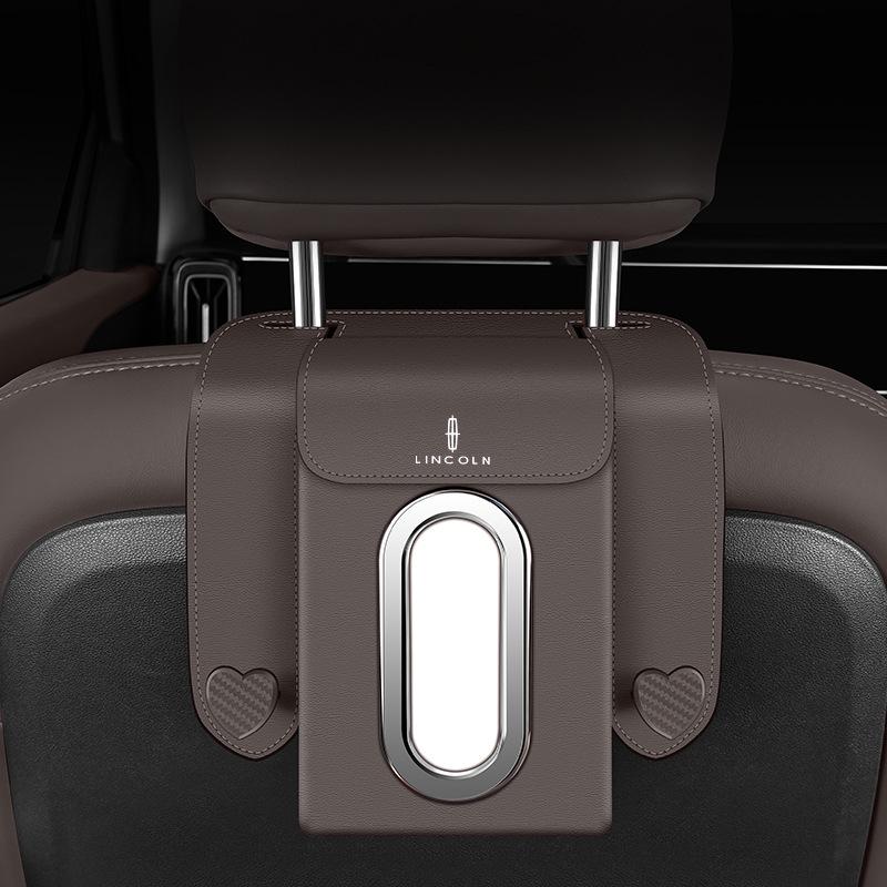

Lincoln Car Tissue Box & Organizer: Multi-Purpose Holder with Hook & Phone Slot