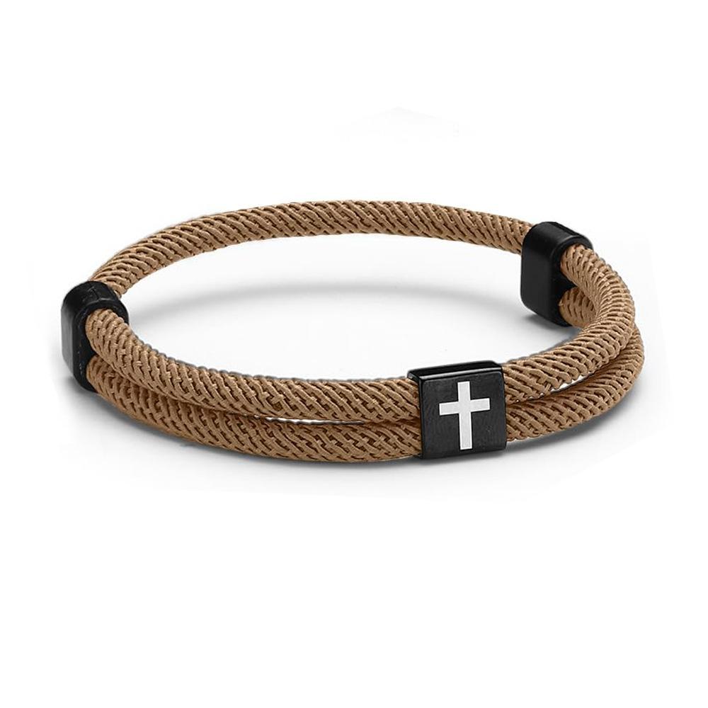 1 Stück/Set Verstellbares Faith Fashion Kreuz Handgewebtes Armband für Männer Frauen Gibt Ihnen Selbstvertrauen Kommunion Ostergeschenk