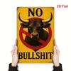 2D Flat, 1pc 8x12 Inch Art Deco Metal Tin Sign - Vintage "No Bullshit" Wall Art Plaque with Bold Yellow & Black Design, Durable