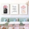 Fashion Luxury Perfume Bottle Canvas Painting Nordic Flower Poster Print Wall Picture Modern Girl Room Decor