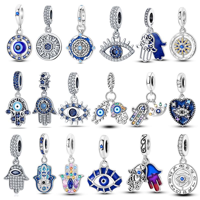 925 Silver Devil's Eye Charm Beads 3mm Fit DIY Bracelet Women's Fashion Jewelry Gift Original Handmade
