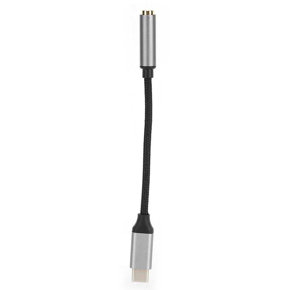 D0101 USBC Typ C Adaptérový port na 3,5MM Aux Audio Jack Kabel pro sluchátka USB(Šedá )