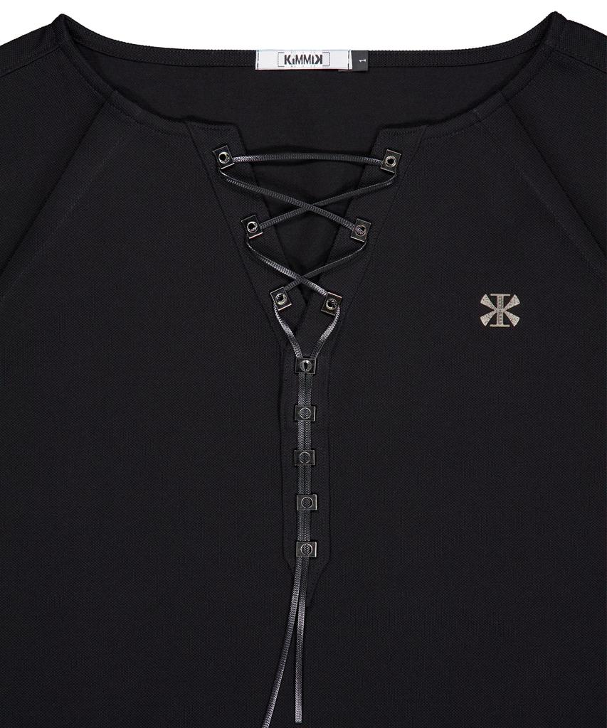 KIMMICK Bistoux Pique Short Sleeve (Black)