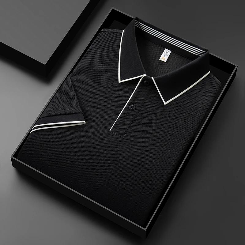 Men's Business Casual Short Sleeved Shirt Solid Color Polo Shirt Fashionable Breathable Comfortable Versatile Top