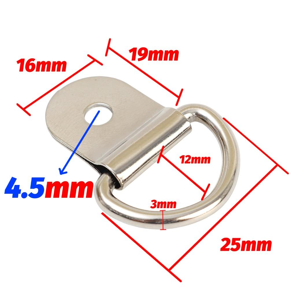 10pcs D-Shaped Car Pull Ring Hooks Heavy Duty Rust-Resistant Silver Fixed Anchor for Truck Trailer RV Boat Securing Cargo Towing
