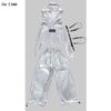 Girls K-pop Silver Crop Hoodies Shiny Cargo Pants Street Dance Shorts Kids Hip Hop Streetwear Children Jazz Hi Tech Clothes Sets