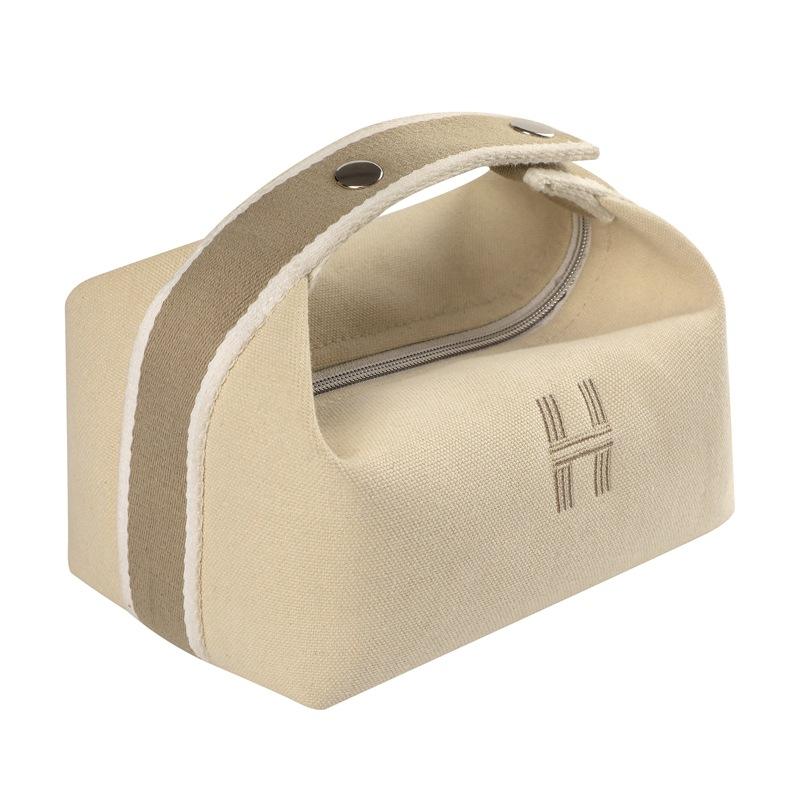 Ladies Portable Cosmetic Bag Fashion Canvas Waterproof Dustproof Washing Bag Simple Portable Storage Bag Makeup Pouch