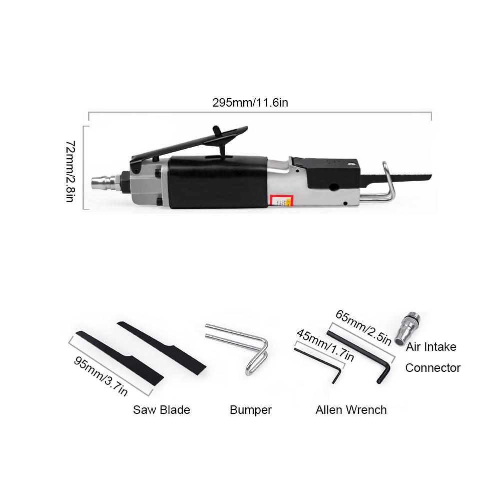 Hacksaw Cutting Tool Straight and Scroll Cut Pneumatic Reciprocating Saw Aluminum Alloy Cut Off Tool Car Sheet Metal Cutting Saw
