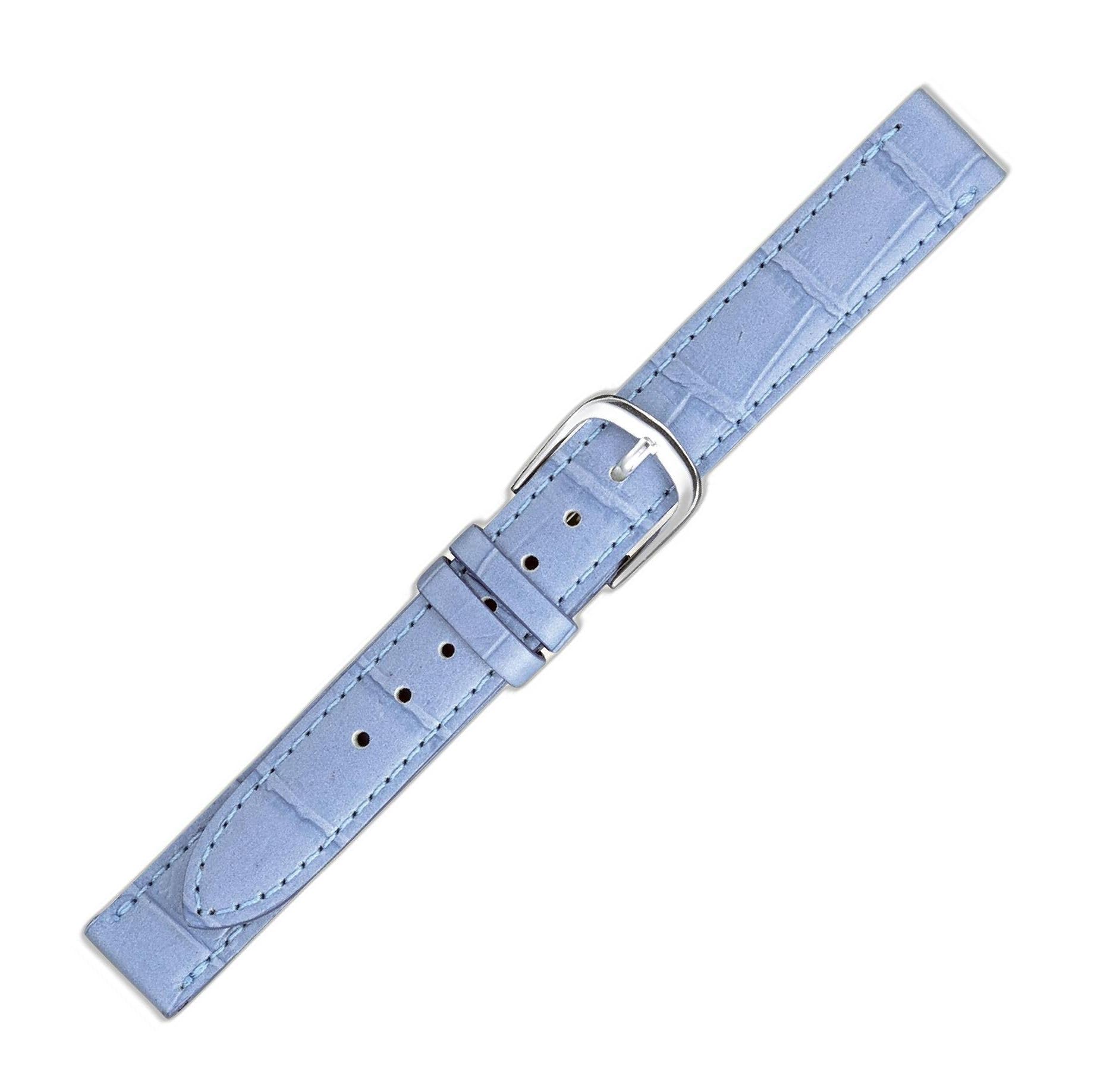

[EICO] maruman watch band, cowhide (embossed crocodile), made in Japan, size S 24859, blue, 14mm
