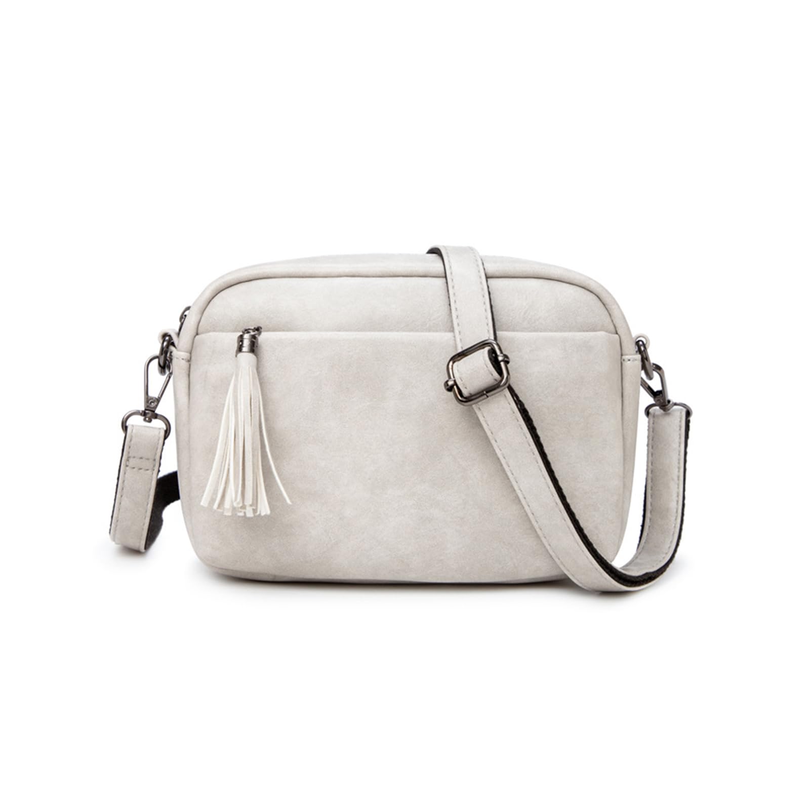 

Shoulder PU Multiple Perfect for and Light Gray NICOLE&DORIS Women s Bag, Small, Crossbody, Leather, 2-Way, Cute, Tassel, Pockets, Popular,