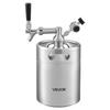 4L Mini Keg, Pressurized Growler Tap System, 304 Stainless Steel Beer Kit, with Co2 Regulator, Self-Closing Faucet, Keeps Fresh and Carbonation for